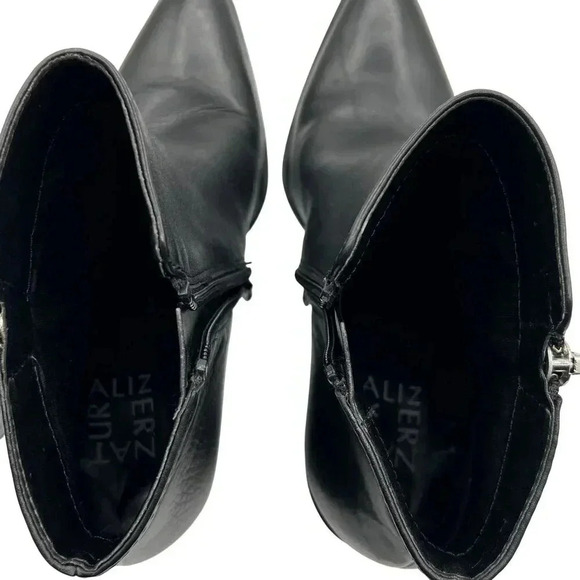 Naturalizer Rooney Womens 7M Booties Black Soft Leather Ankle Zipper Boots - Picture 9 of 15